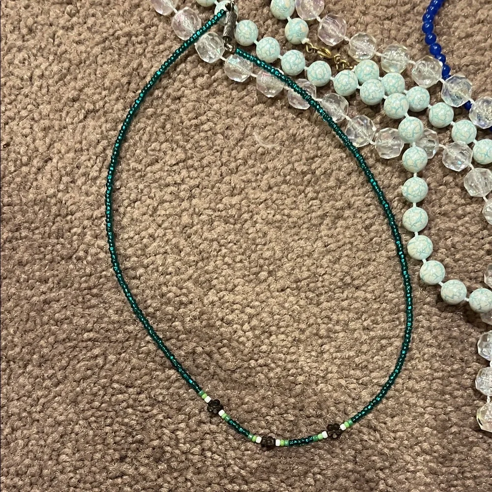 Multicolor Girls Beaded Necklace and Bracelet Set